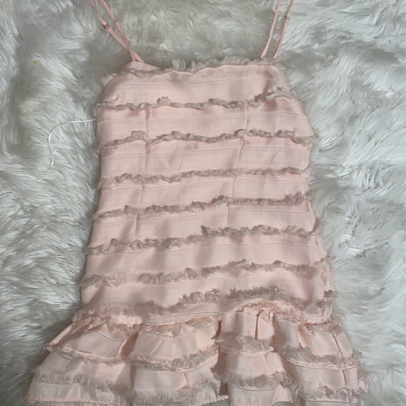 Princess Polly Blush Molina Tiered Sleeveless Mini Frill Dress Sz 2 - Picture 3 of 3